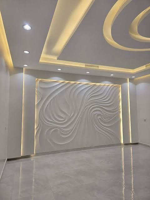 جدار ديكوري مع إنارة مخفية